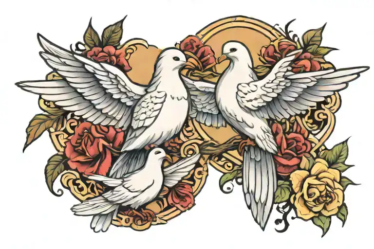 white dove and the good shepherd Jesus  tattoo design idea