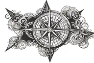 norse compass intertwined tattoo design idea