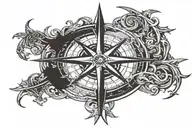 norse compass intertwined tattoo design idea
