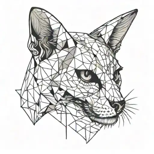 cat skull tattoo design idea
