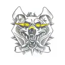 hell hound full body tattoo design idea