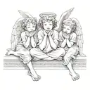 angels see no evil speak no evil hear no evil tattoo design idea
