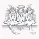 angels see no evil speak no evil hear no evil tattoo design idea