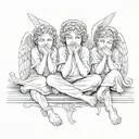angels see no evil speak no evil hear no evil tattoo design idea