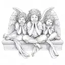 angels see no evil speak no evil hear no evil tattoo design idea
