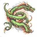 dragon, snake, abstract tattoo design idea