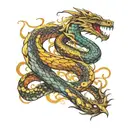 dragon, snake, abstract tattoo design idea