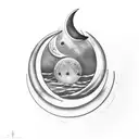 crescent moon containing "forever" tattoo design idea