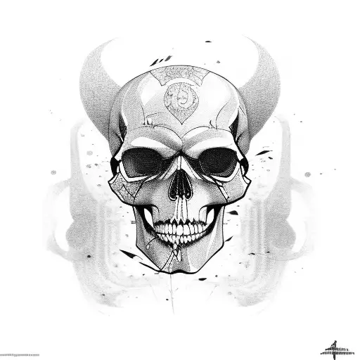 punk skull tattoo design idea