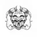 skull punk  tattoo design idea