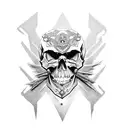 skull punk  tattoo design idea