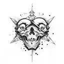 skull punk  tattoo design idea