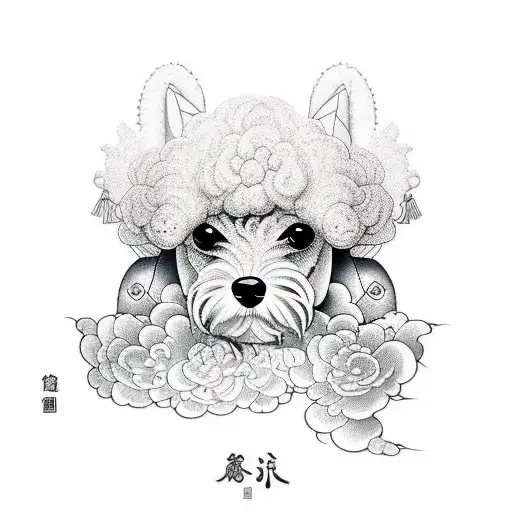 toy poodle tattoo design idea