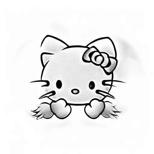 Hello Kitty with vampire fangs tattoo design idea
