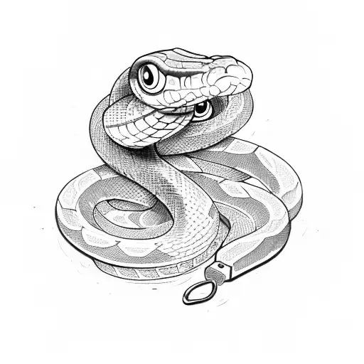 Snake in a weapon tattoo design idea