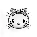Hello Kitty with vampire fangs tattoo design idea