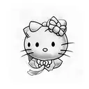 Hello Kitty with vampire fangs tattoo design idea