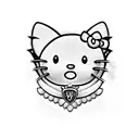 Hello Kitty with vampire fangs tattoo design idea