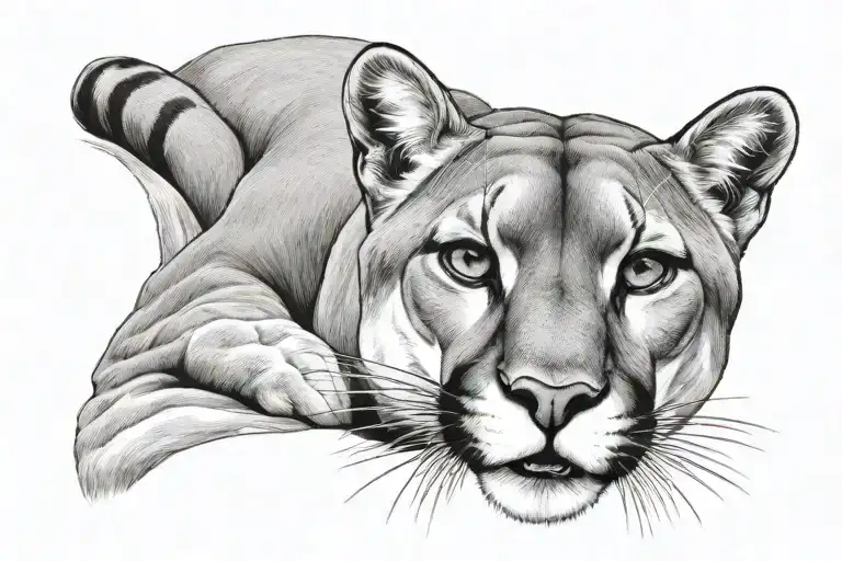 cougar face tattoo tattoo design idea