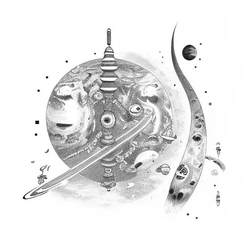 timeline, space, life, confucius tattoo design idea