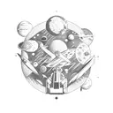 timeline, space, life tattoo design idea