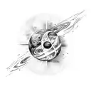 timeline, space, life tattoo design idea