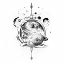 timeline, space, life tattoo design idea