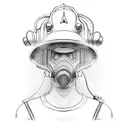 Firefighter forest helmet tattoo design idea