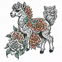 alpaca tattoo design idea