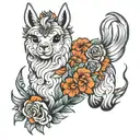 alpaca tattoo design idea