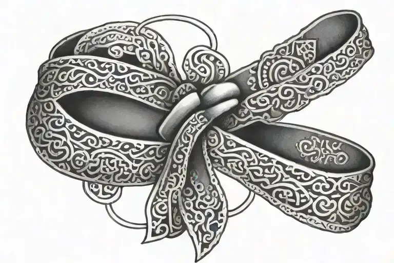 black belt tied tattoo design idea