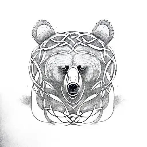 Celtic bear tattoo design idea