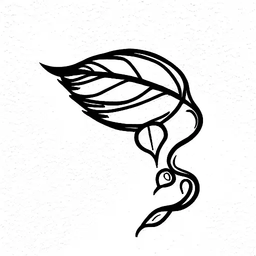 blocking wind and rain from falling on a feather tattoo design idea