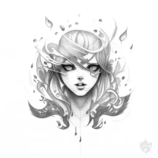 blocking wind and rain from falling on a feather tattoo design idea