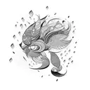 blocking wind and rain from falling on a feather tattoo design idea