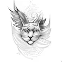 blocking wind and rain from falling on a feather tattoo design idea