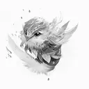 blocking wind and rain from falling on a feather tattoo design idea