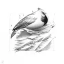 blocking wind and rain from falling on a feather tattoo design idea