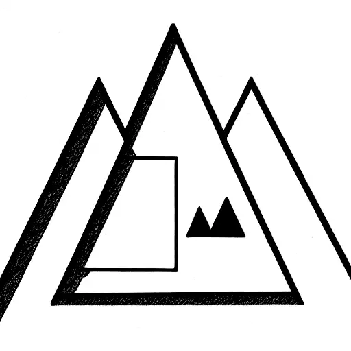 triangle with tree inside tattoo design idea