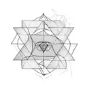 triangle with tree i side tattoo design idea