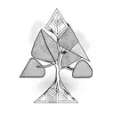 triangle with tree i side tattoo design idea
