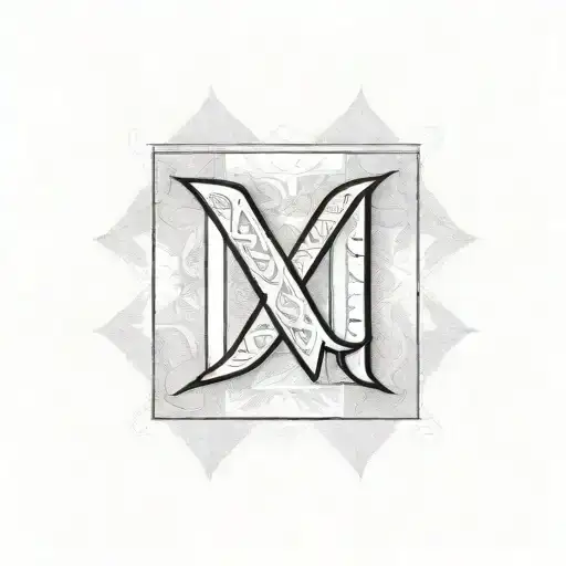 LETTER M AND Y tattoo design idea