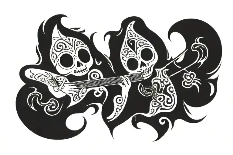 mariachi ghost tattoo design idea