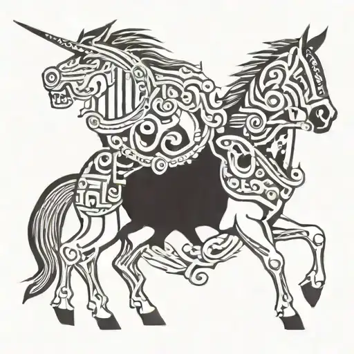 mariachi, ghost, horse tattoo design idea