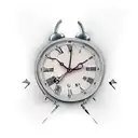 half clock tattoo design idea