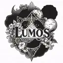 the word LUMOS  tattoo design idea