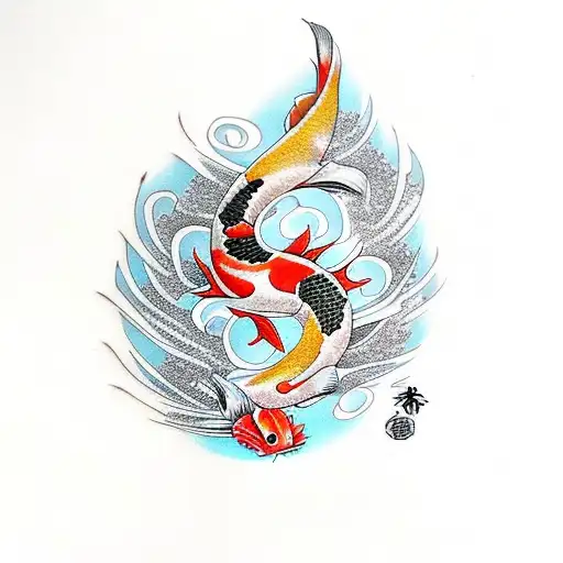 pez koi tattoo design idea