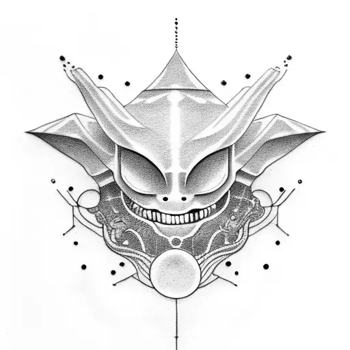 hippie alien on cloud tattoo design idea