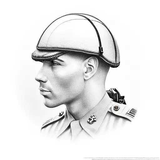 American paratrooper with maroon beret tattoo design idea