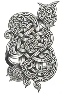 Keltic knot asymetric metal reflexion tattoo design idea